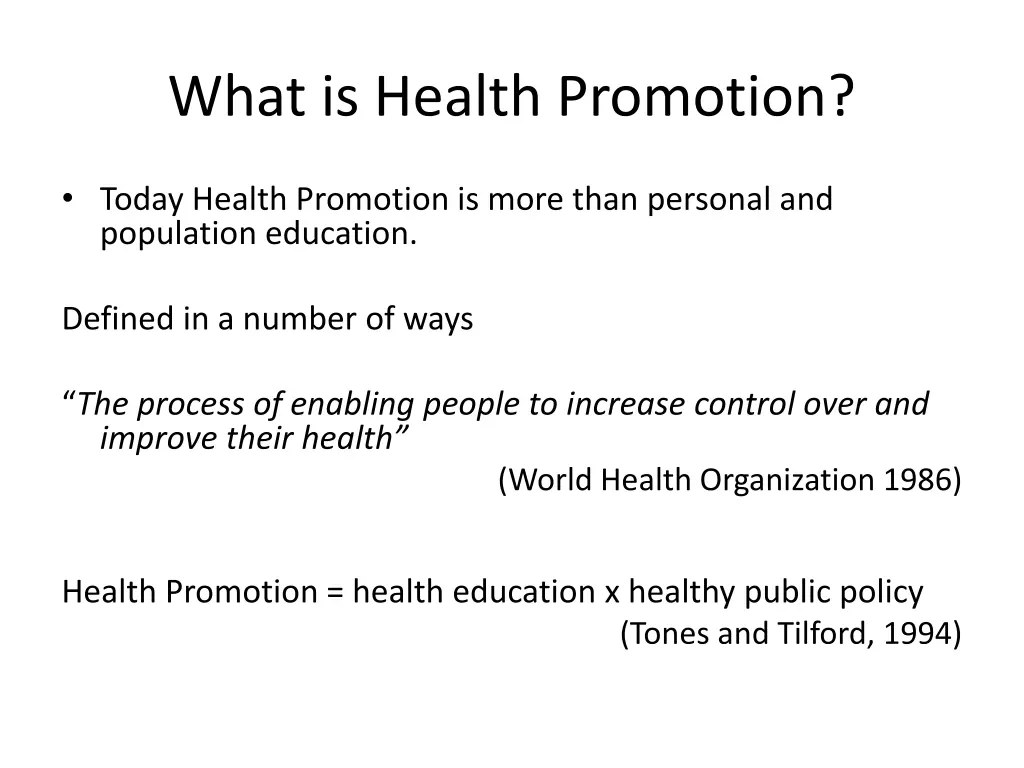 what is health promotion