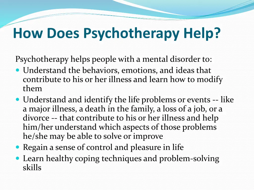 how does psychotherapy help