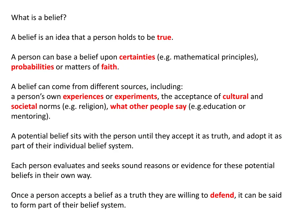 what is a belief