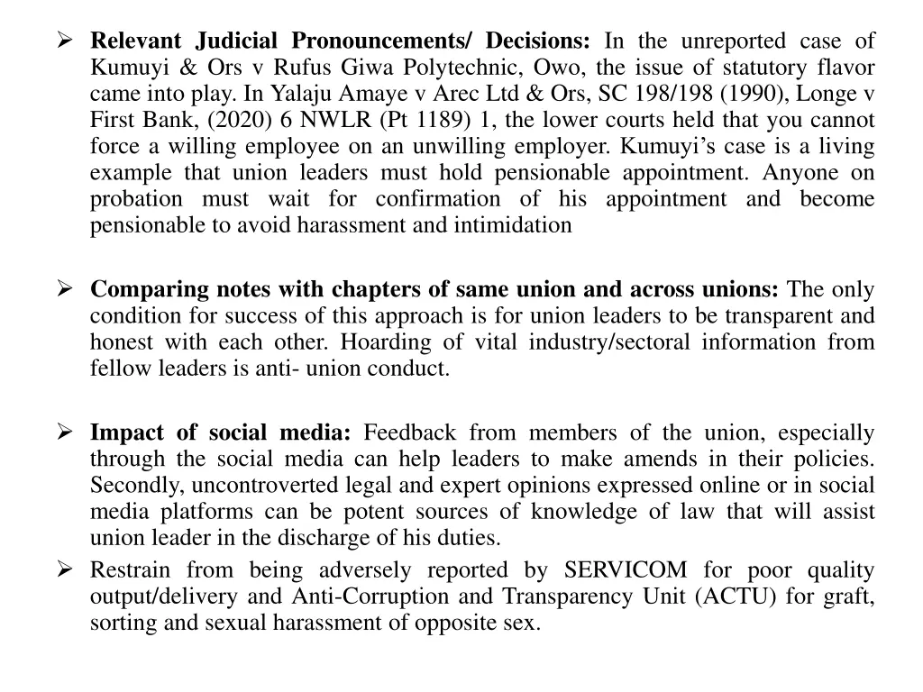 relevant judicial pronouncements decisions