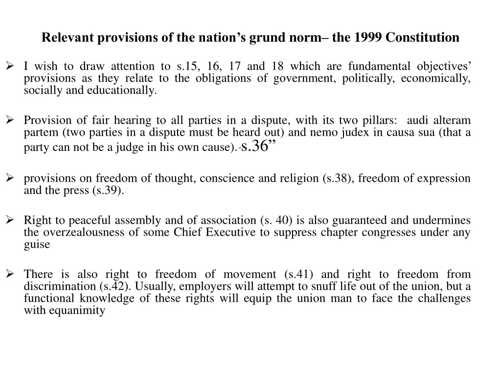 relevant provisions of the nation s grund norm