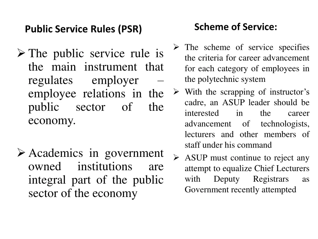 scheme of service