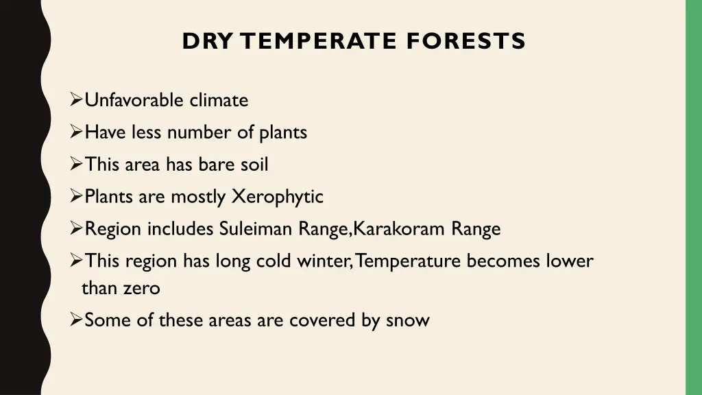 dry temperate forests