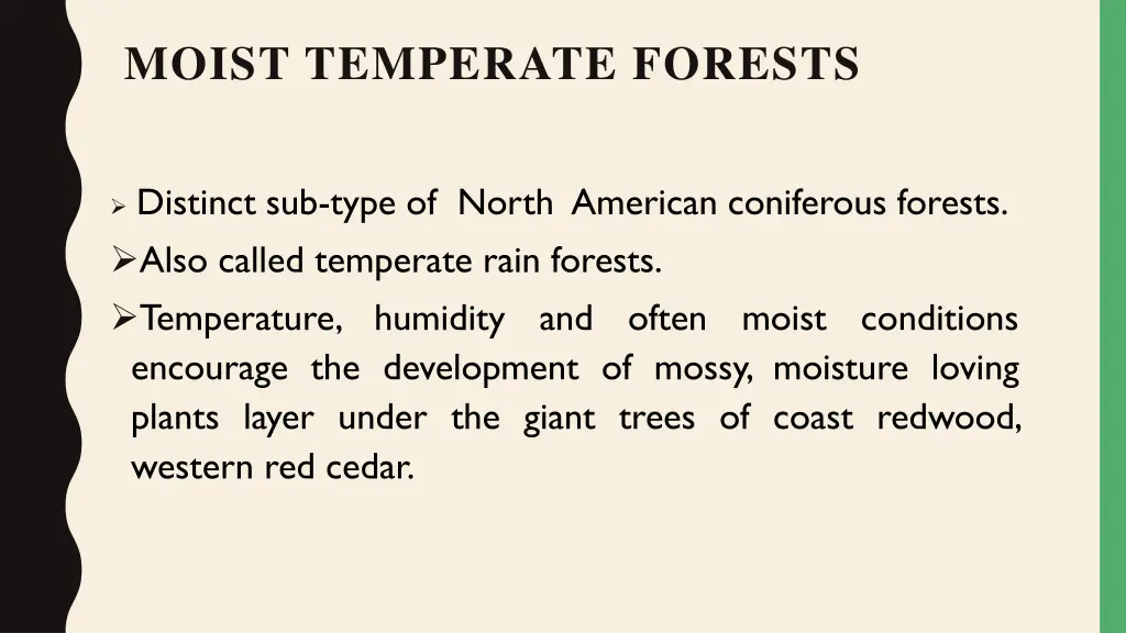 moist temperate forests