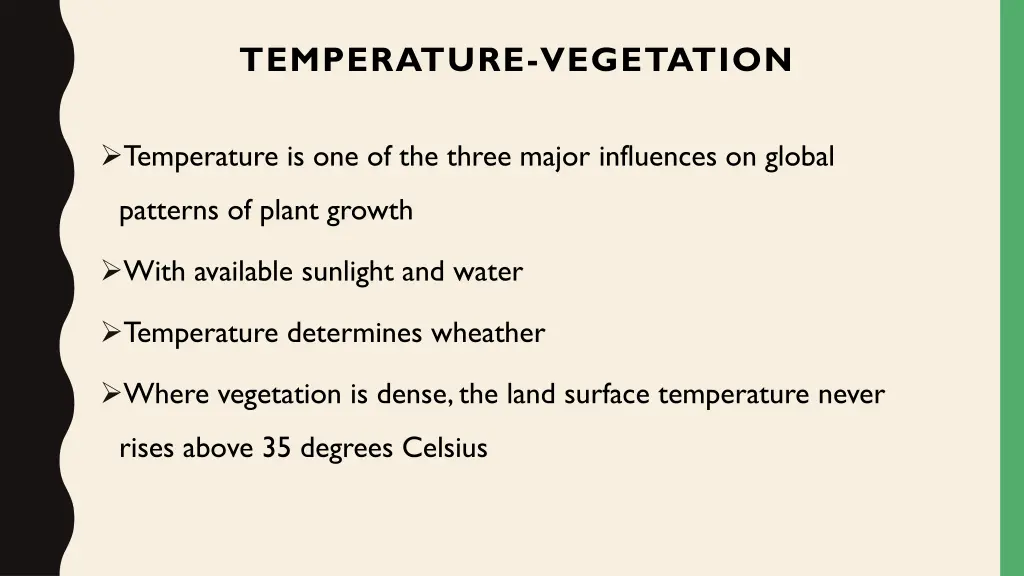 temperature vegetation