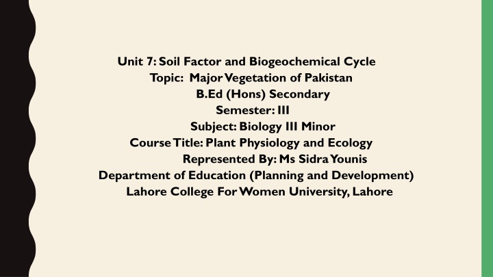 unit 7 soil factor and biogeochemical cycle topic