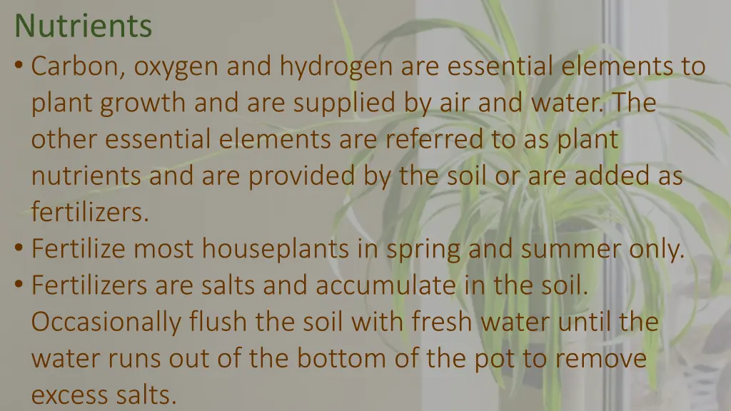 nutrients carbon oxygen and hydrogen