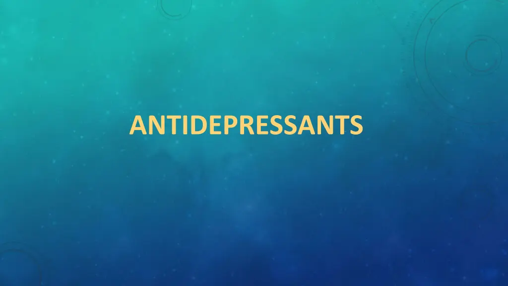 antidepressants