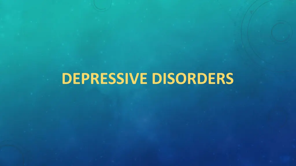 depressive disorders