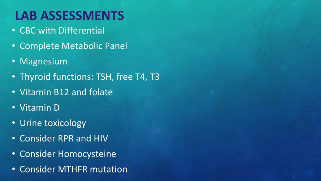 lab assessments cbc with differential complete