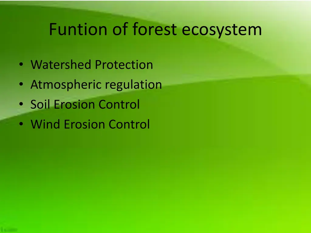 funtion of forest ecosystem