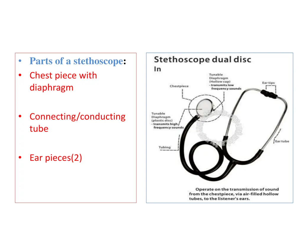 parts of a stethoscope chest piece with diaphragm