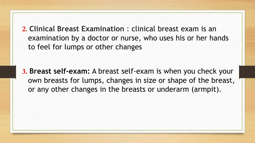 2 clinical breast examination clinical breast