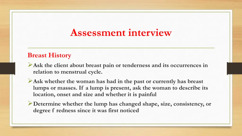 assessment interview