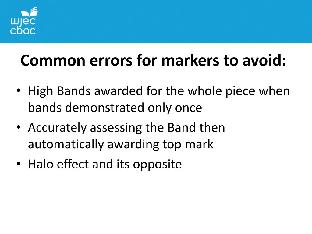 common errors for markers to avoid