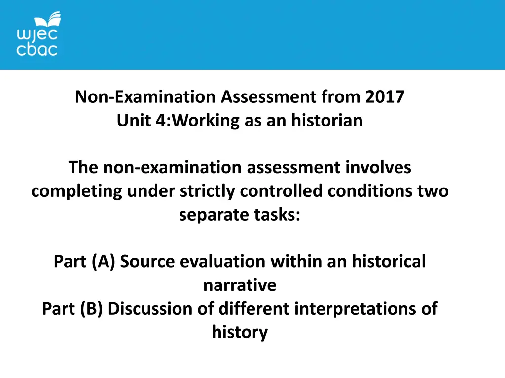 non examination assessment from 2017 unit