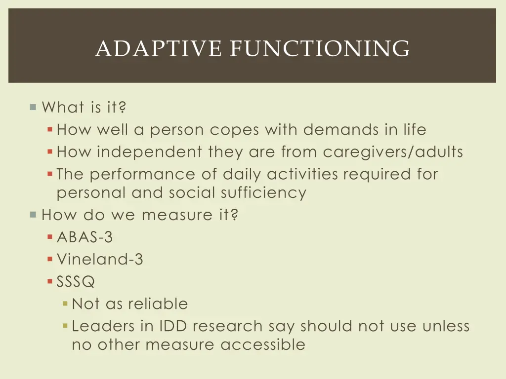 adaptive functioning