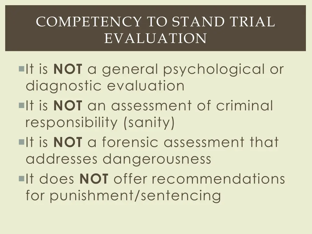 competency to stand trial evaluation