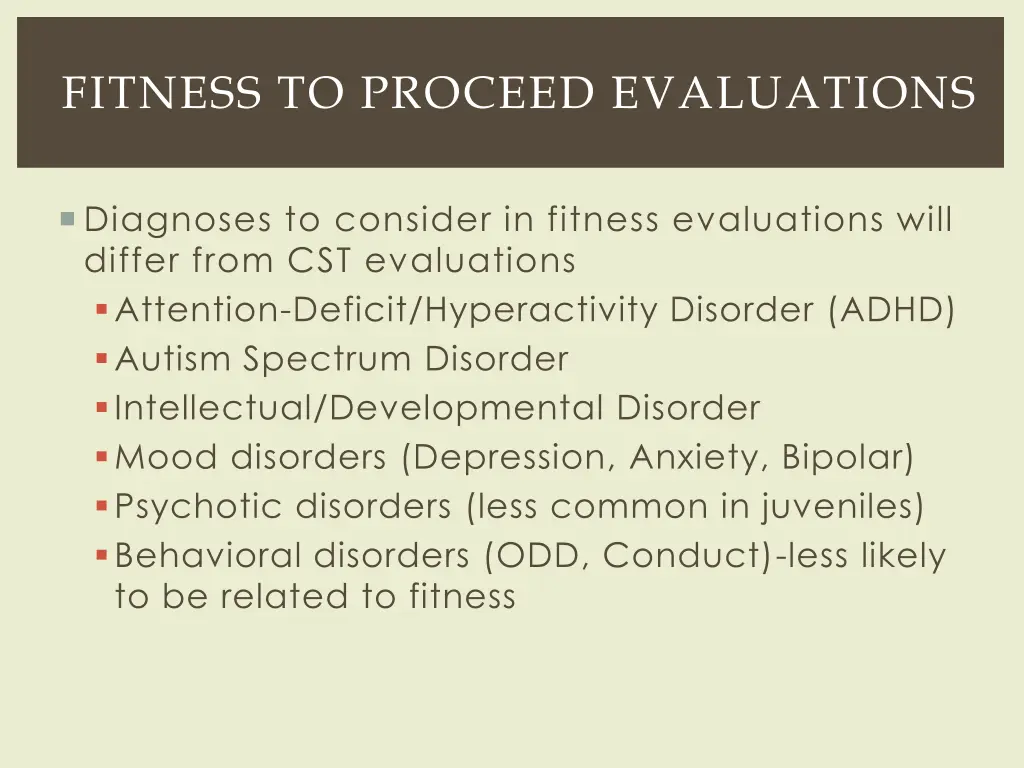 fitness to proceed evaluations