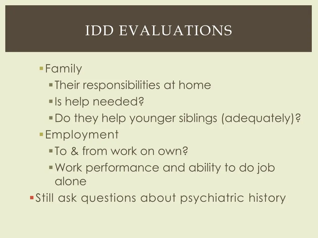 idd evaluations 1