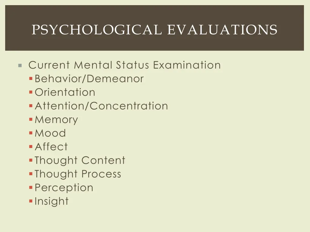 psychological evaluations 2