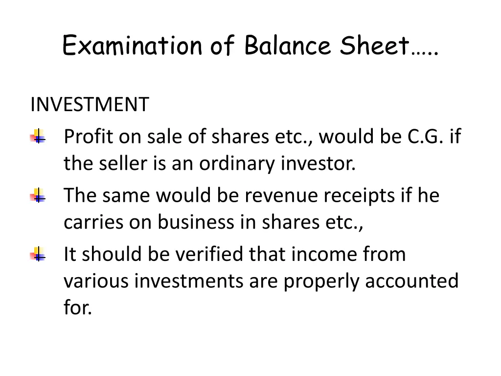 examination of balance sheet 1