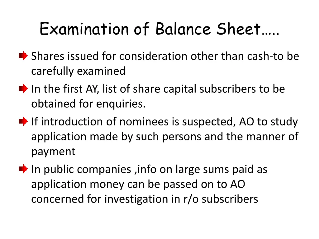 examination of balance sheet 2