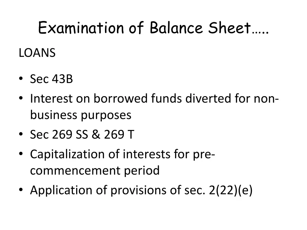 examination of balance sheet 3