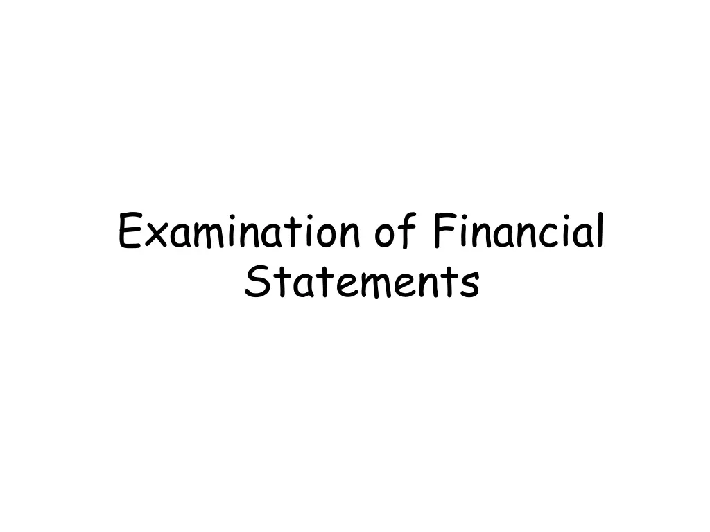 examination of financial statements