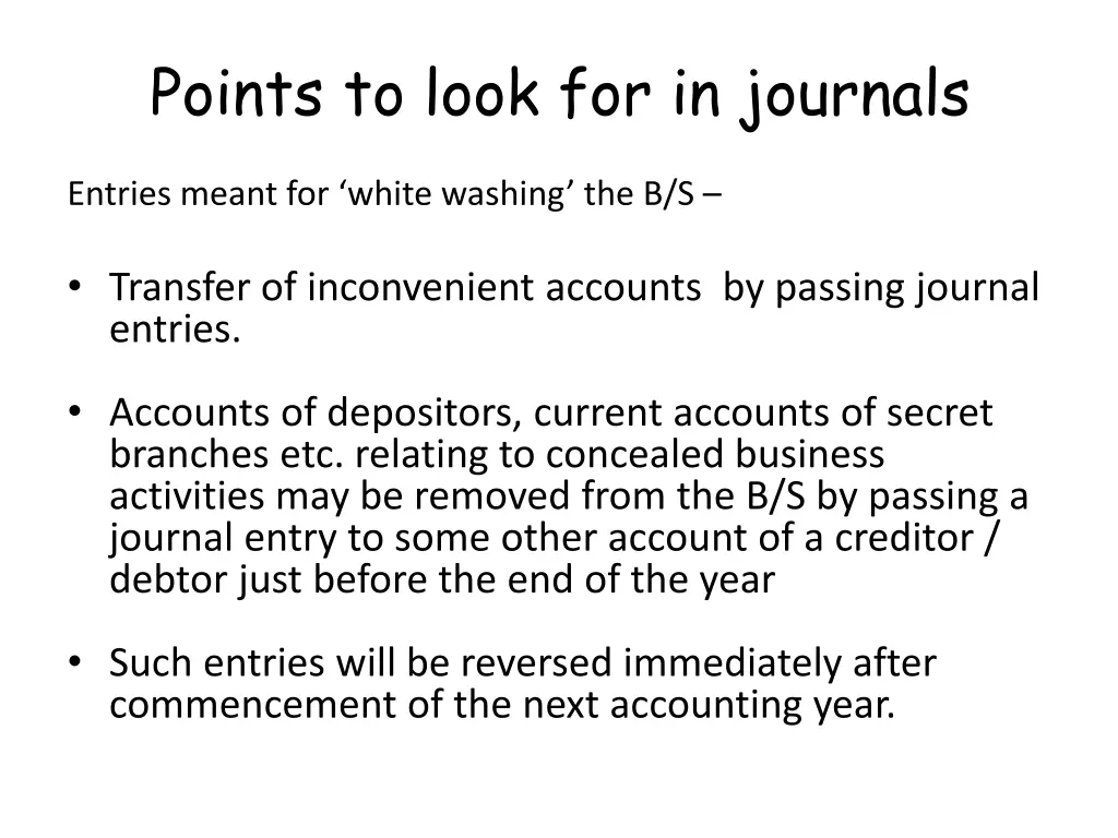 points to look for in journals 1