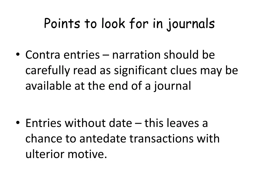 points to look for in journals