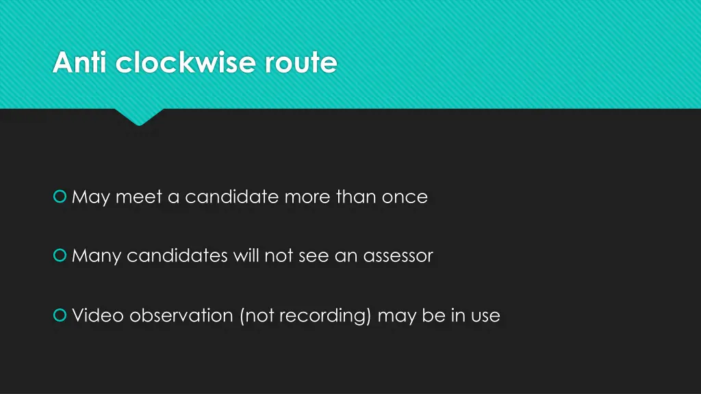 anti clockwise route