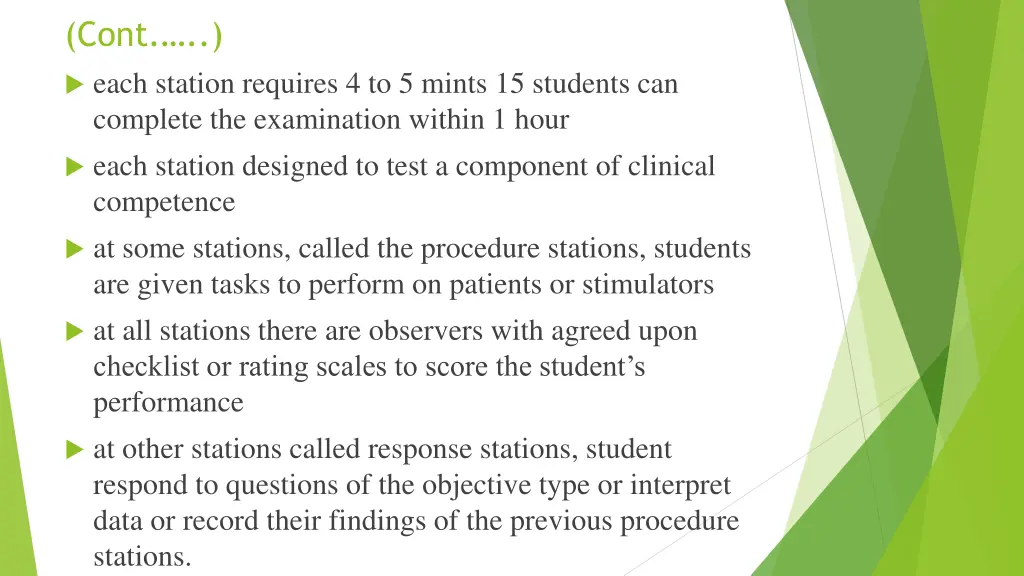 cont each station requires 4 to 5 mints