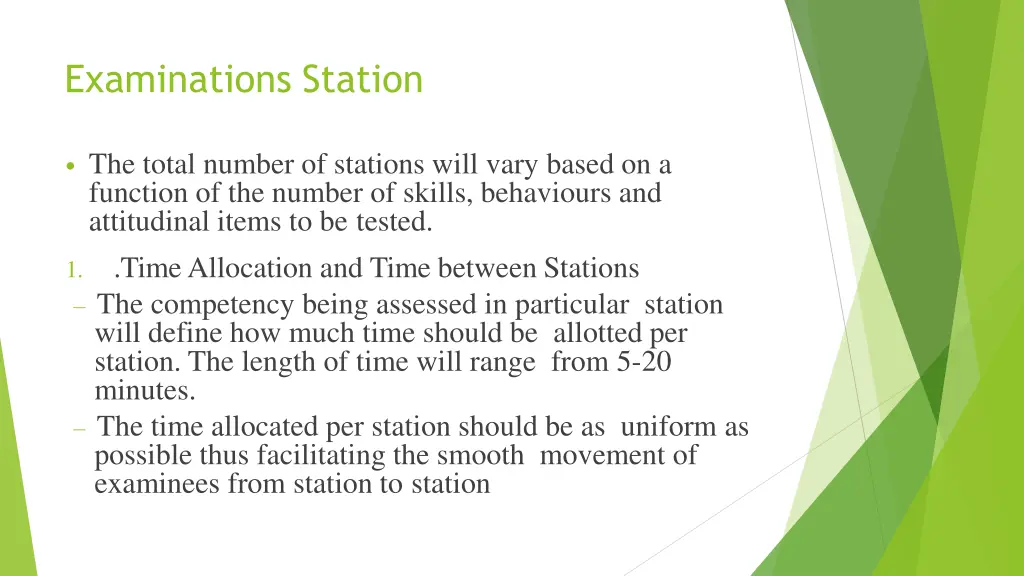 examinations station