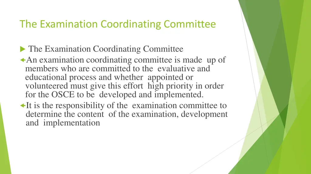 the examination coordinating committee