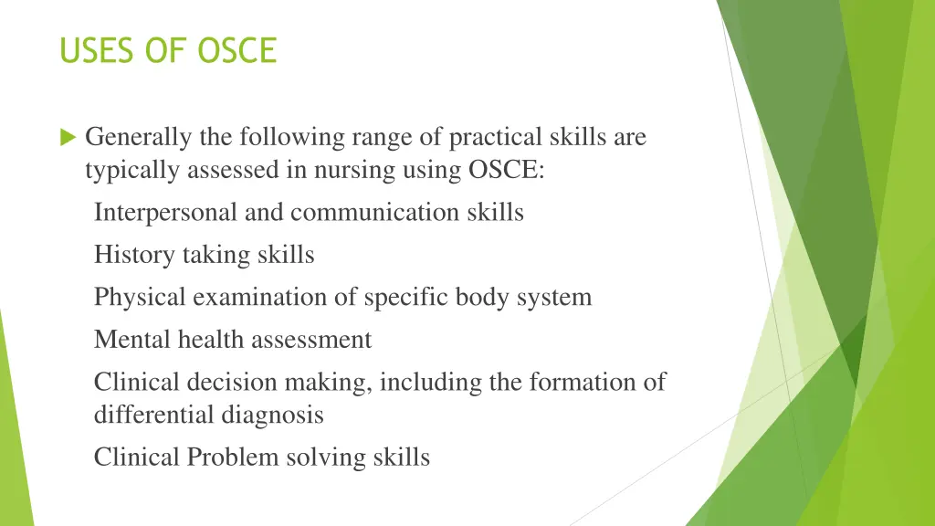 uses of osce