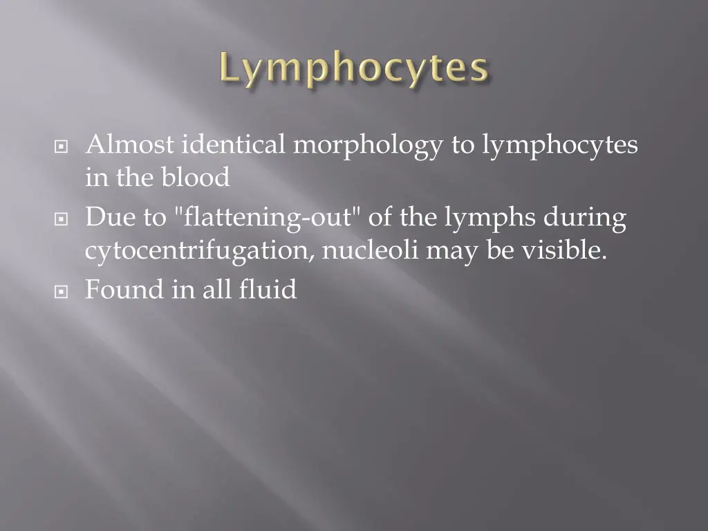 almost identical morphology to lymphocytes