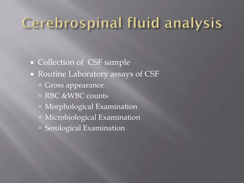 collection of csf sample routine laboratory