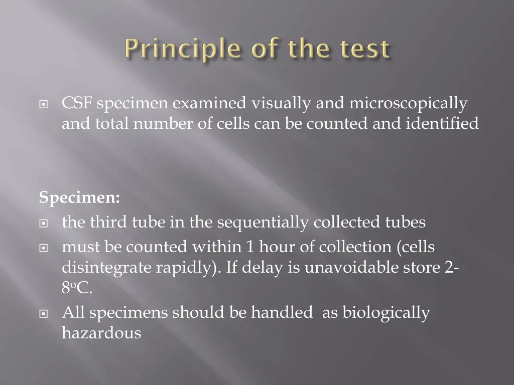 csf specimen examined visually