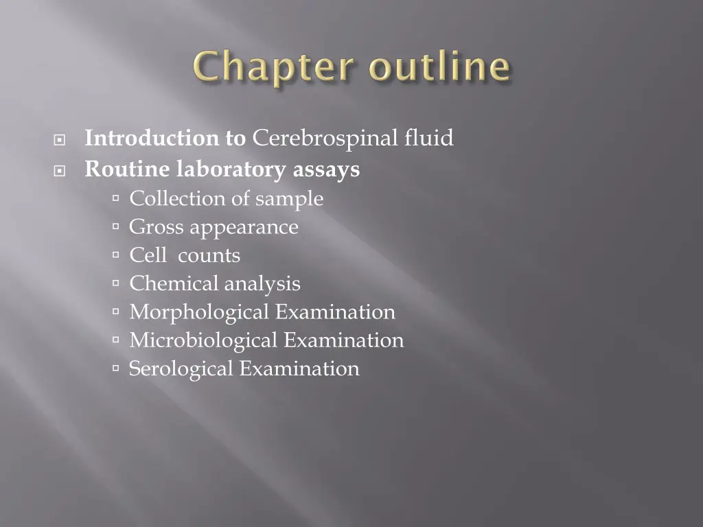 introduction to cerebrospinal fluid routine