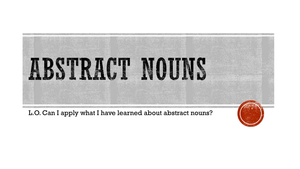 abstract nouns