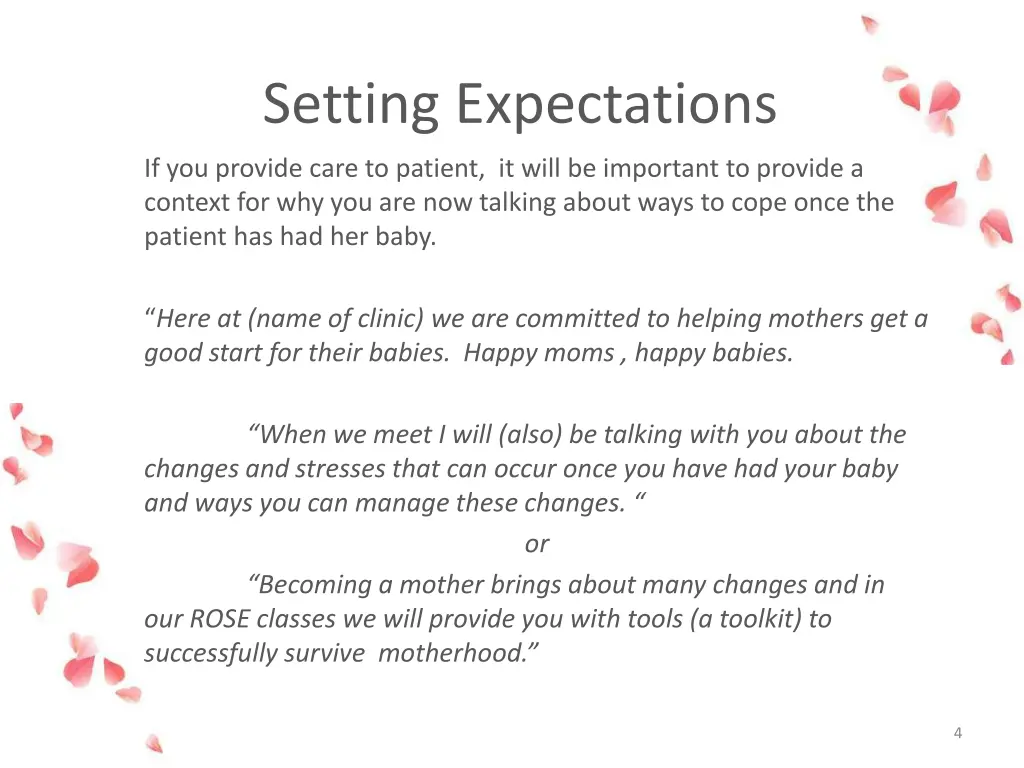 setting expectations