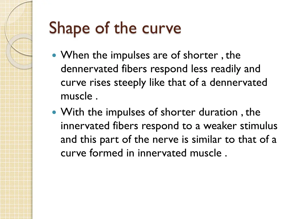 shape of the curve