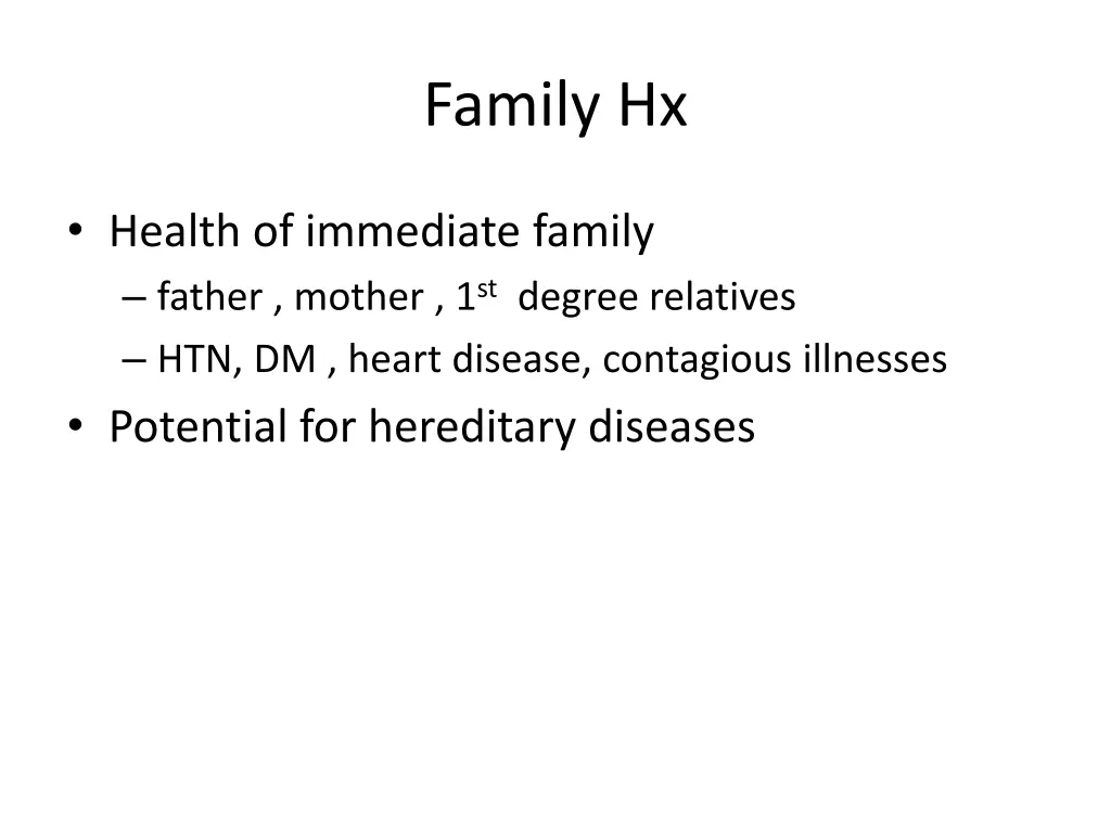 family hx