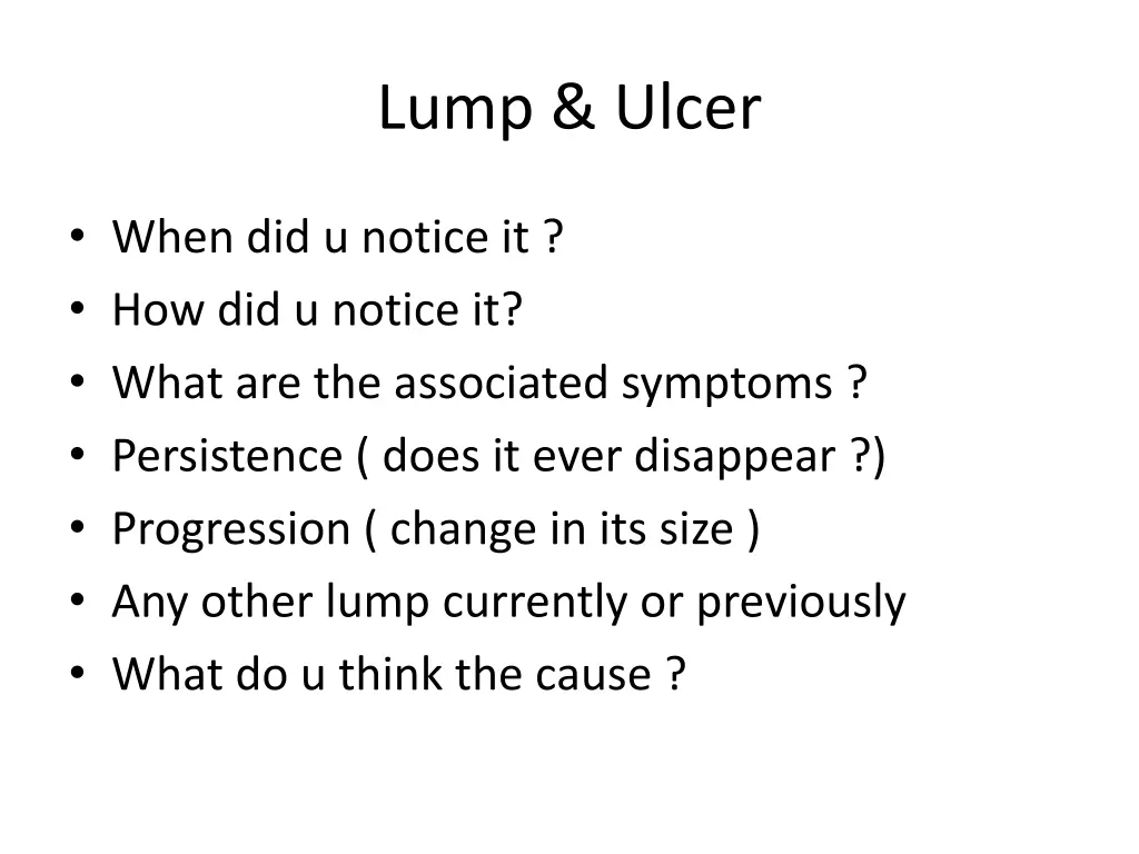 lump ulcer