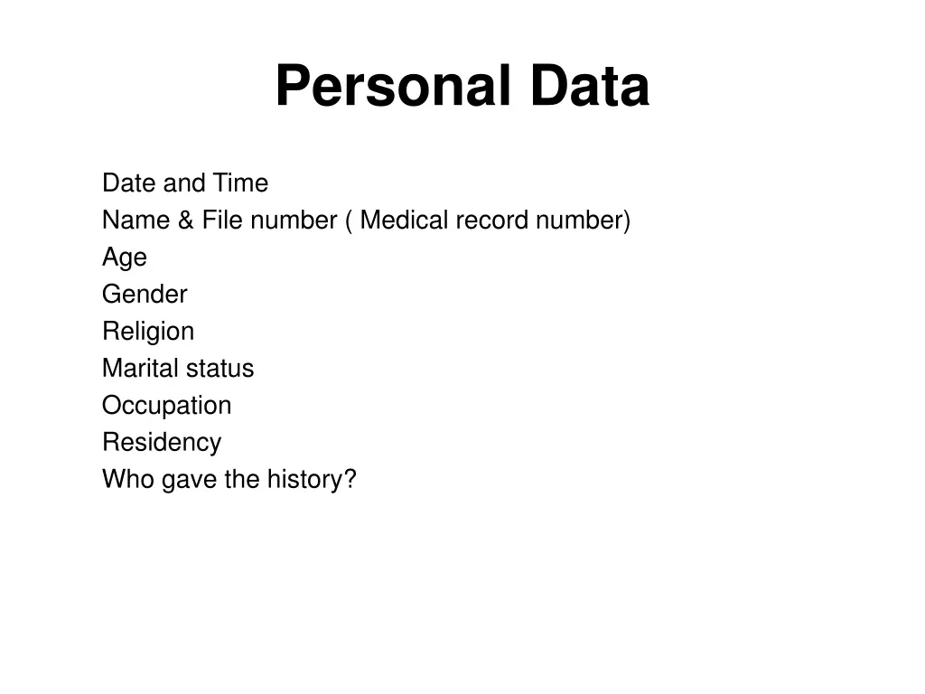 personal data