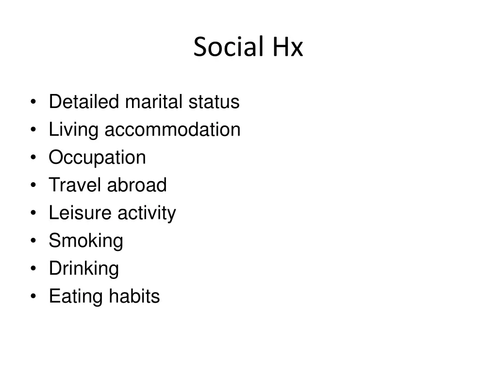 social hx