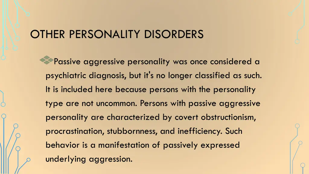 other personality disorders