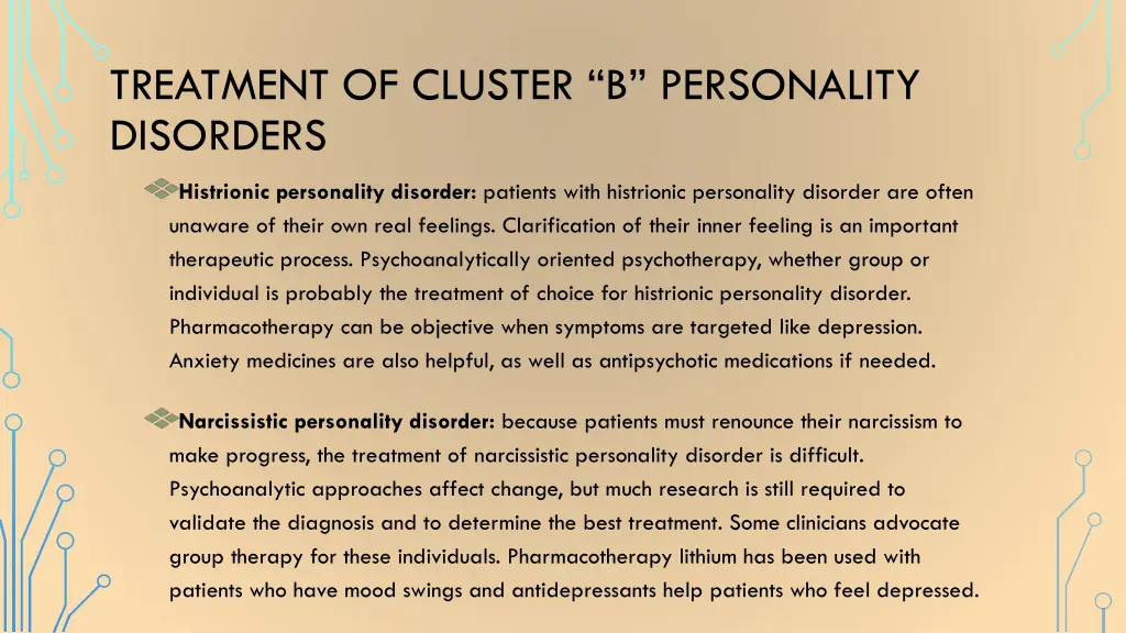 treatment of cluster b personality disorders