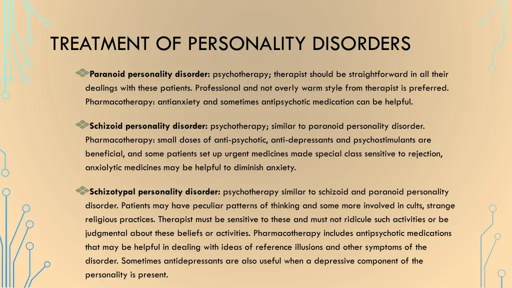 treatment of personality disorders